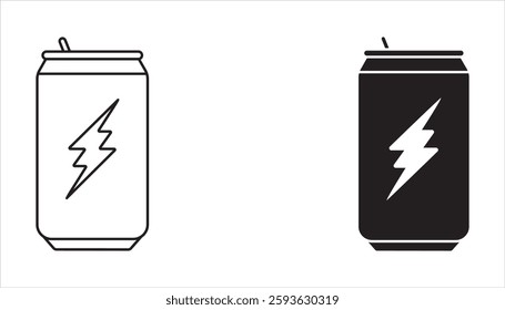 energy drink can icon set. sign for mobile concept and web design. vector illustration