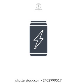 Energy Drink Can Icon symbol vector illustration isolated on white background