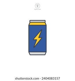 Energy Drink Can Icon symbol vector illustration isolated on white background