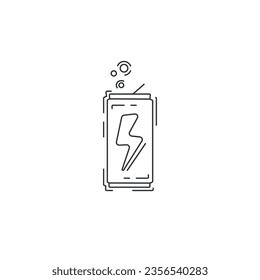 energy drink can icon. energy drink thin line icon.