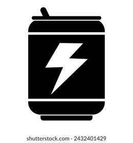 Energy drink can silhouette icon. Vector.