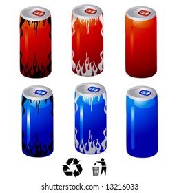 energy drink cans vector