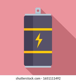 Energy drink container icon. Flat illustration of energy drink container vector icon for web design