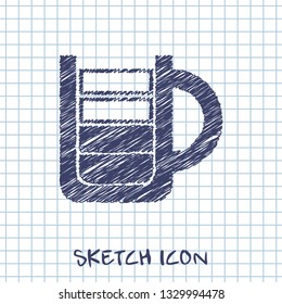 Energy drink cup sketch. Vector illustration 