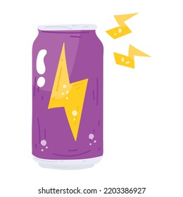 An Energy Drink In Flat Editable Icon Sticker 