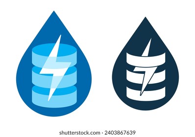 Energy Drink flat icon - drop with charging indicator. Vector icon or logo template