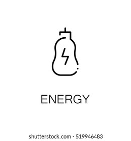 Energy drink flat icon. Single high quality outline symbol of fitness for web design or mobile app. Thin line signs of energy for design logo, visit card, etc. Outline pictogram of bottle