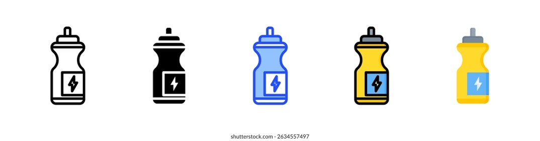Energy Drink Icon Kollektion mit mehreren Stilen