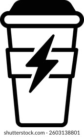 Energy drink icon, flat design, outline in trendy style. Vector illustration