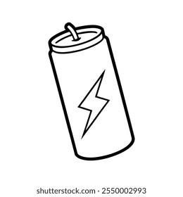 Energy drink icon line art vector can outline illustration design