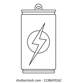 Energy drink icon. Outline energy drink vector icon for web design isolated on white background