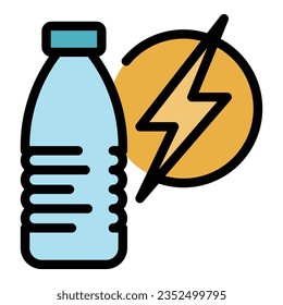 Energy drink icon outline vector. Metabolic diet. Nutrition chemical color flat