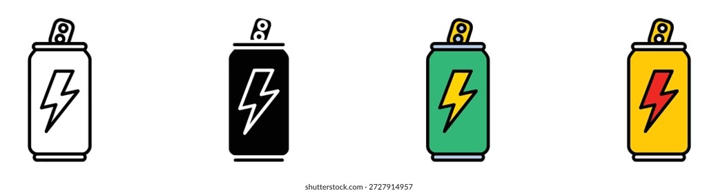 Energy drink icon set vector. power, beverage symbol. vector illustration.