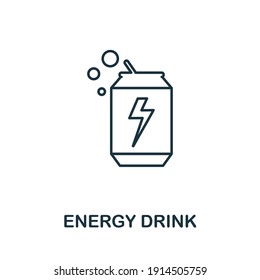Icono de bebida energética. Elemento sencillo de la recogida de bebidas. Icono de bebidas de energía creativa para diseño web, plantillas, infografías y más