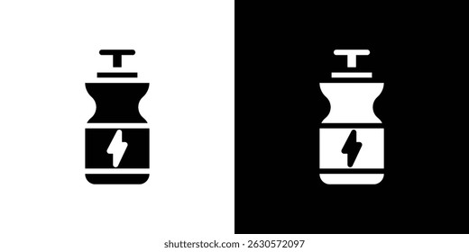 Energy drink icon in solid flat trendy design style.