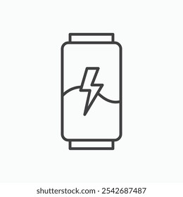 Energy drink icon in thin black lines
