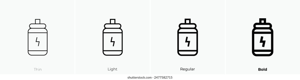 energy drink icon. Thin, Light Regular And Bold style design isolated on white background