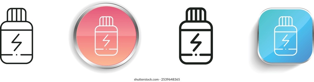 energy drink icon. Thin Linear, Regular and Button Style Design Isolated On White Background