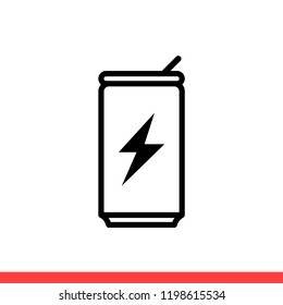 Energy drink icon vector, can symbol. Simple, flat design for web or mobile app