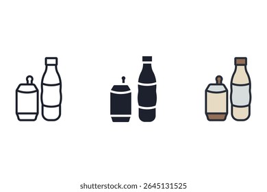 energy drink icons isolated on White Background. Flat style design
