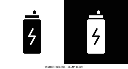 Energy drink icons vectors set in solid style.