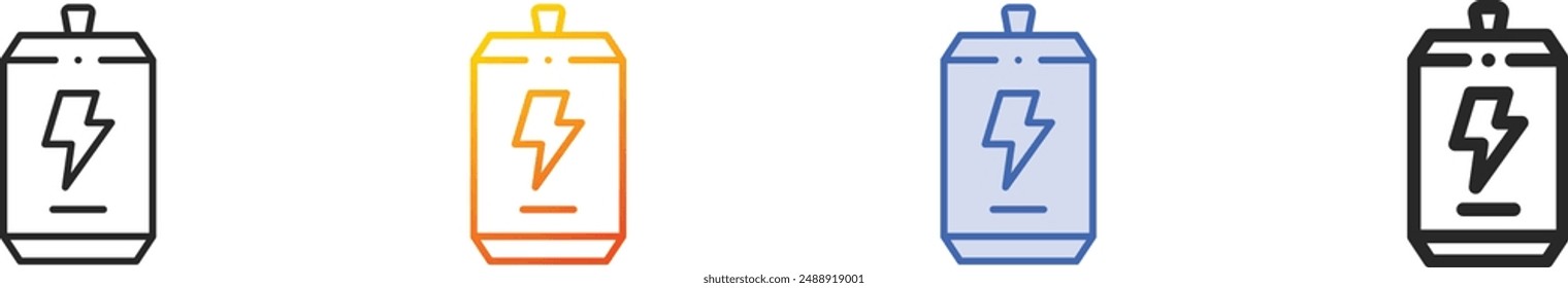energy drink icon.Thin Linear, Gradient, Blue Stroke and bold Style Design Isolated On White Background
