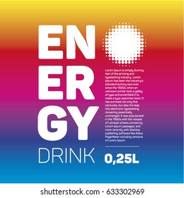 Energy drink label background