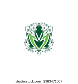 Energy drink label brand letter v logo design vector royalty free image template 