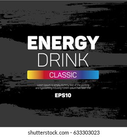 Energy drink label grunge background