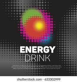 Energy Drink Label Halftone Background