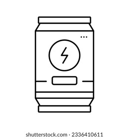 vector de icono de la línea de bebida energética. señal de bebida energética. símbolo de contorno aislado ilustración negra
