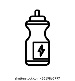 Energy Drink Line Vector Illustration Isolated On White Background.