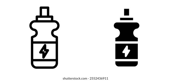 Energy drink liner icon vector set.