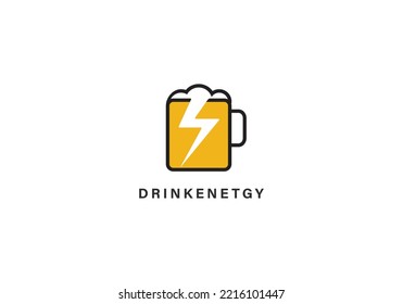 Energy Drink Logo Design Vector Template Negative Space