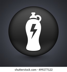 Energy Drink on Black Round Button