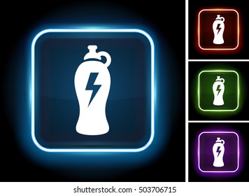 Energy Drink on Glow Square Button