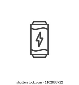 Energy drink outline icon. linear style sign for mobile concept and web design. Tin can drink simple line vector icon. Symbol, logo illustration. Pixel perfect vector graphics