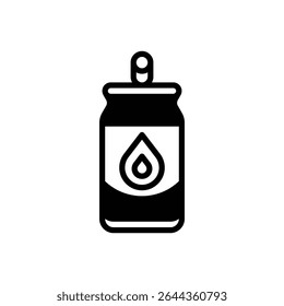 Bebida energética. Icono de Vector de trazo delineado con detalles rellenos de negro.