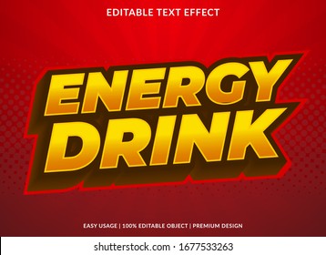 energy drink sticker text effect template with 3d style and bold font concept for brand label and logotype sticker