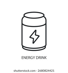 Energy Drink dünne Linie Vektorsymbole.