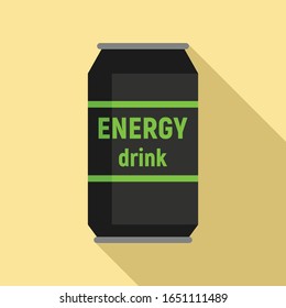 Energy drink tin icon. Flat illustration of energy drink tin vector icon for web design
