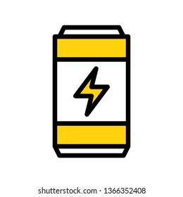 Energy drink vector, Beverage filled style icon editable stroke