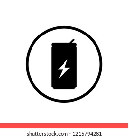 Energy drink vector icon, can symbol. Simple, flat design for web or mobile app