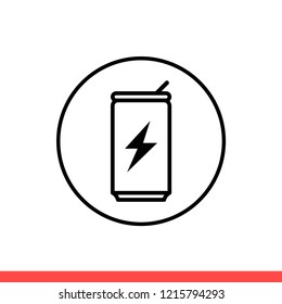 Energy drink vector icon, can symbol. Simple, flat design for web or mobile app