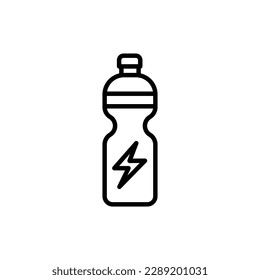 Icono vectorial de bebida energética aislado en fondo blanco. Esquema, icono de la bebida de energía de línea delgada para el diseño de sitios web y el desarrollo de aplicaciones móviles.
