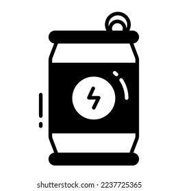 Energy Drink Vektorsymbol im trendigen Stil, kohlensäurehaltiges Getränk