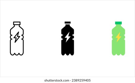 Energy Drink Vektorsymbole Set, Outline, Dünnline Energy Drink Symbol für Website-Design und mobil, Vektorgrafik auf weißem Hintergrund
