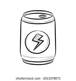 Energy drink vector illustration, with hand drawn sketching style