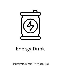 Energy Drink  vector Outline Icon Design illustration on White background. EPS 10 File
