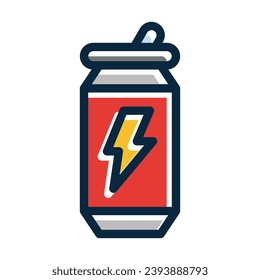 Energy Drink Vector Thick Line Filled Dark Colors Icons For Personal And Commercial Use.
